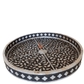 Handmade Bone Inlay Floral Tray Set of 2 Pieces Round Floral Tray Best Gift For Your Loved Once